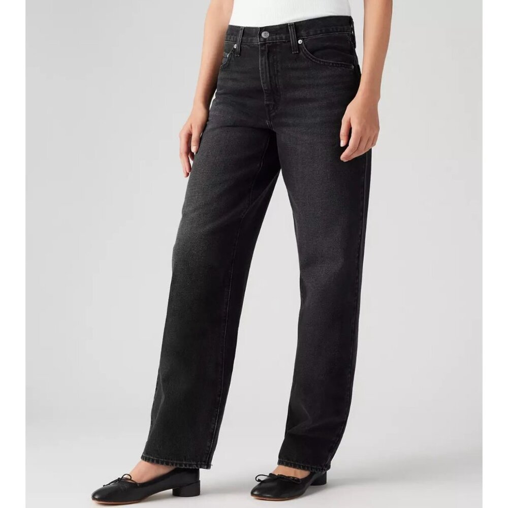 New Levi's 27x30 Premium Baggy Dad Jeans Shrink Up Black - Picture 2 of 7
